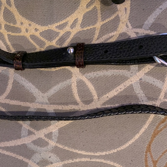 Brighton Mission Bay Flap Saddle Bag in black and brown two tone leather finish - Picture 8 of 9